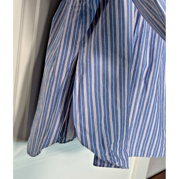 Tibi Garcon Striped Shirred Off Shoulder Top Womens 6 - Picture 6 of 13